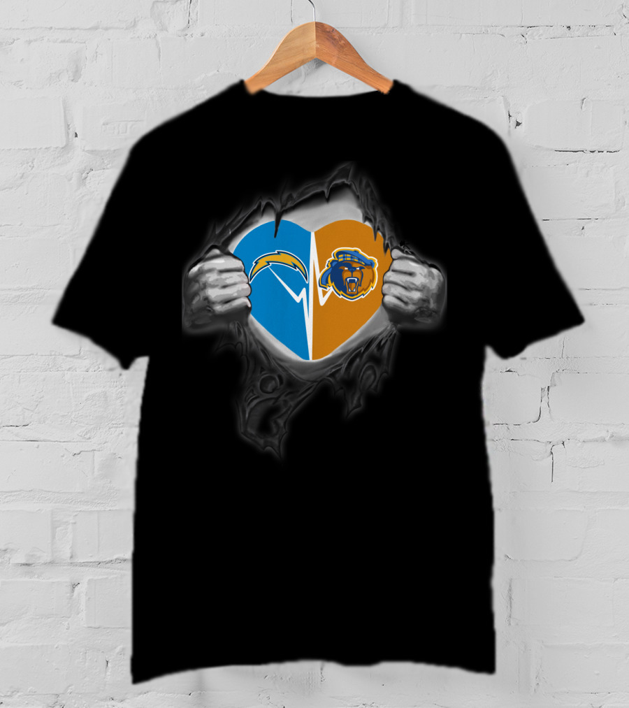 Chargers Logo Uc Riverside Highlanders Heart T-Shirt