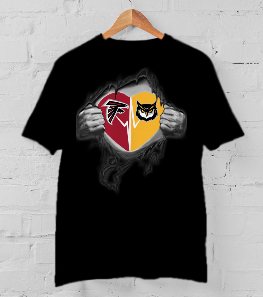 Falcons Kennesaw St Owls Heart T-Shirt