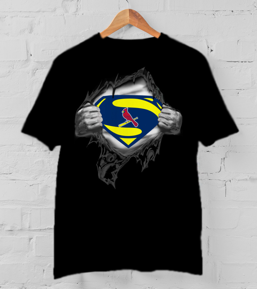 Superman St Louis Cardinals Logo 4 T-Shirt