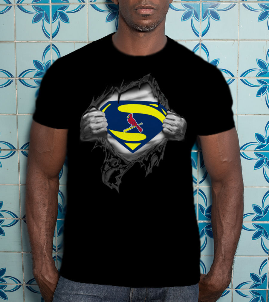 Superman St Louis Cardinals Logo 4 T-Shirt
