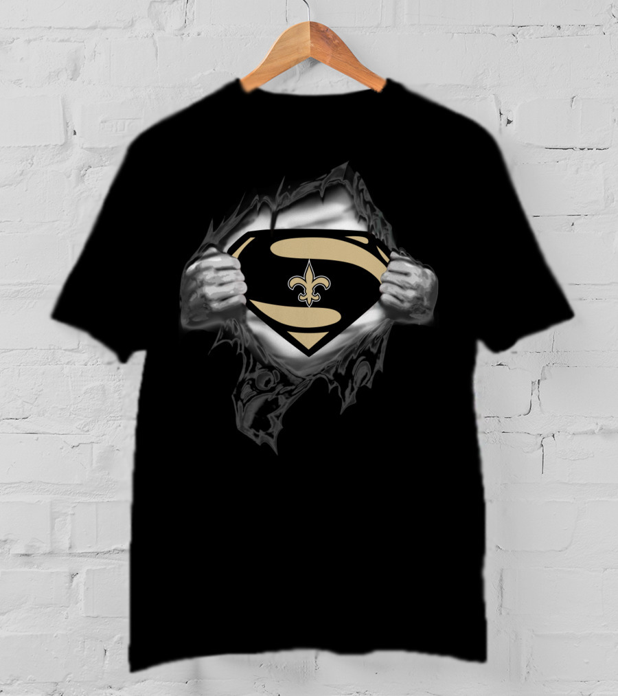 New Orleans Saints Fleur-De-Lis Superman T-Shirt
