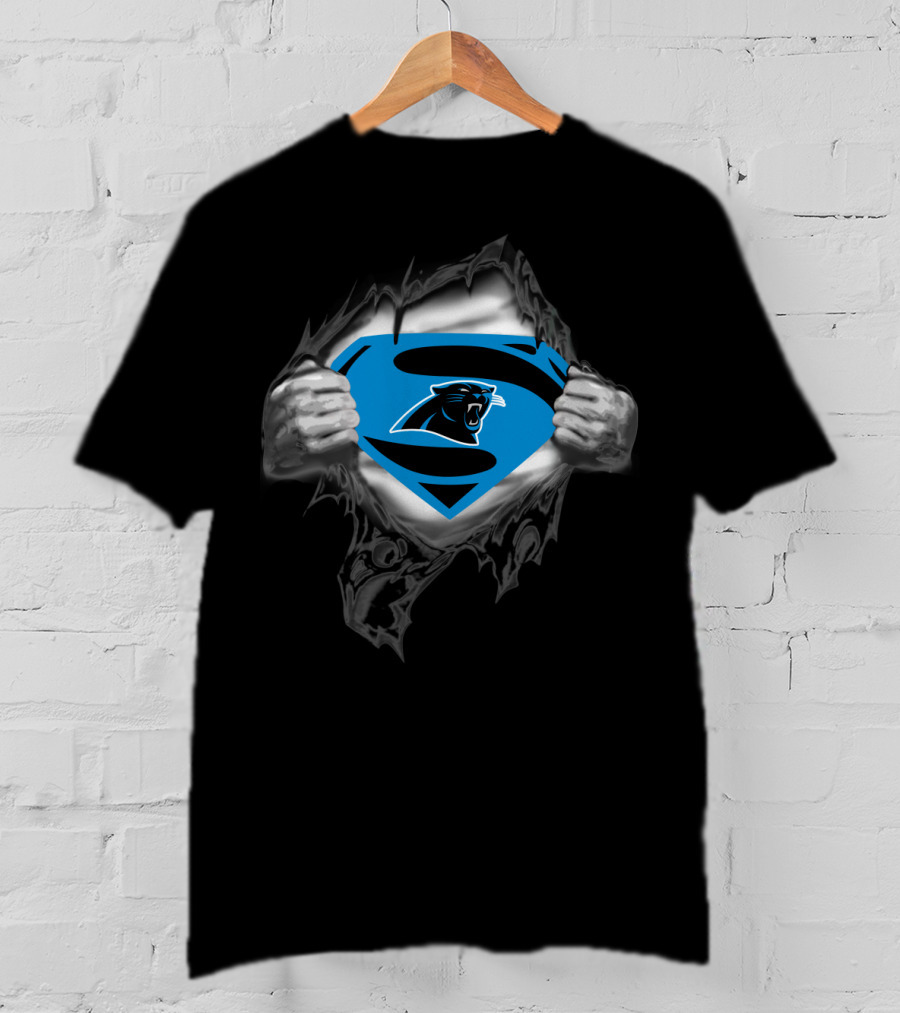 Superhero Rip 57 Carolina Panthers Fusion T-Shirt