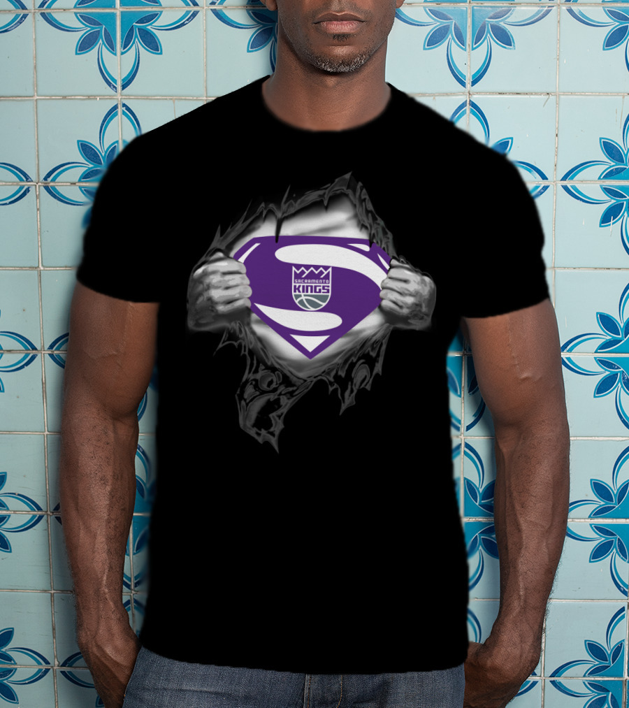 Superman Sacramento Kings Logo Transformation T-Shirt