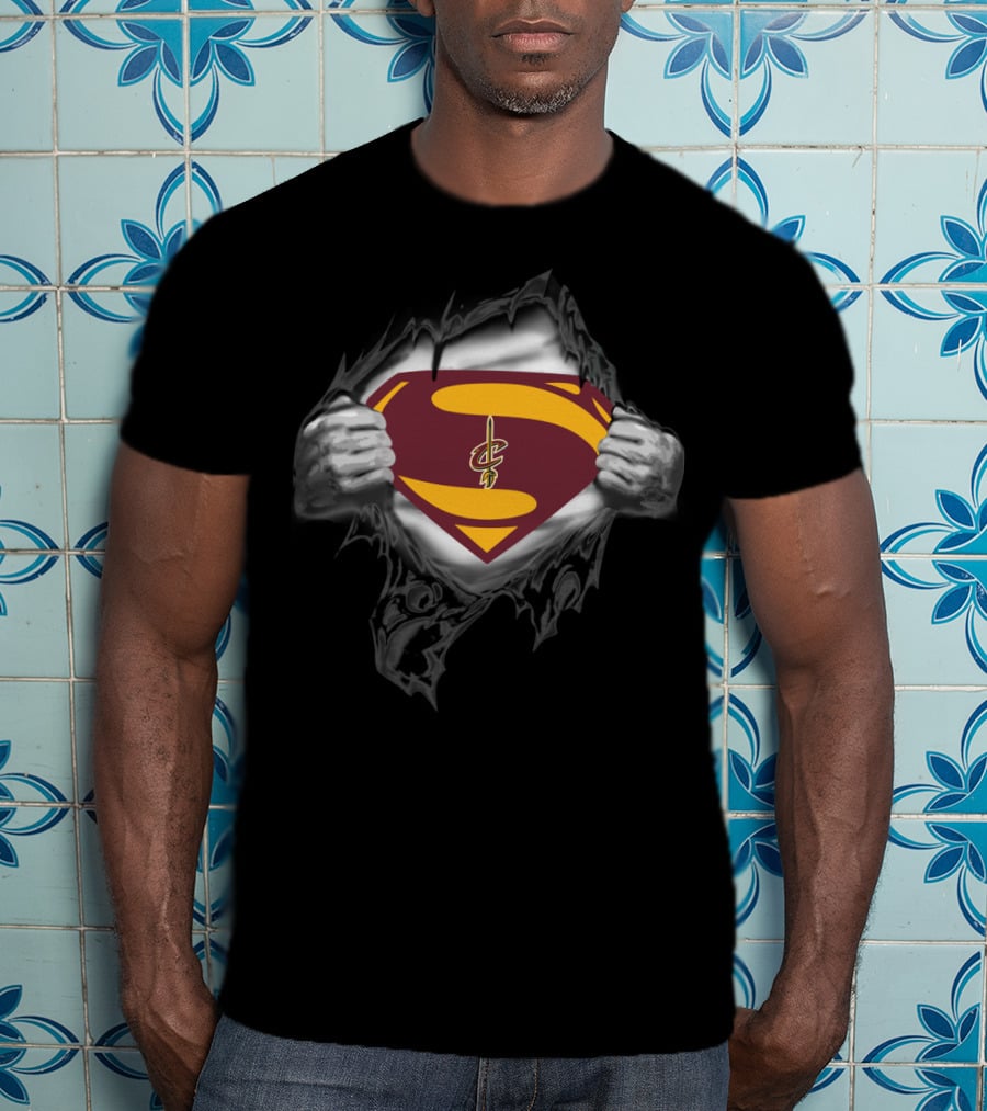 Superman Cavs Shield 87 Cleveland Cavaliers T-Shirt