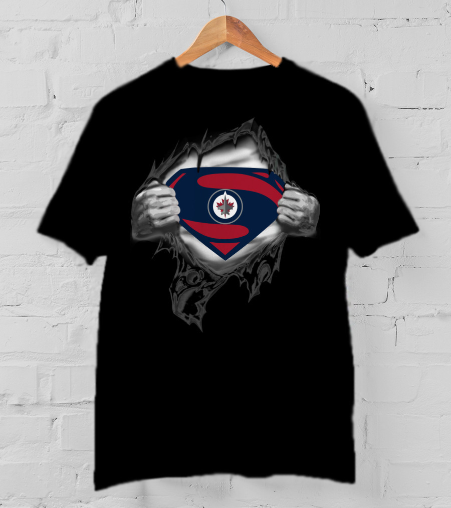 Superman Style Winnipeg Jets Maple Leaf 93 T-Shirt