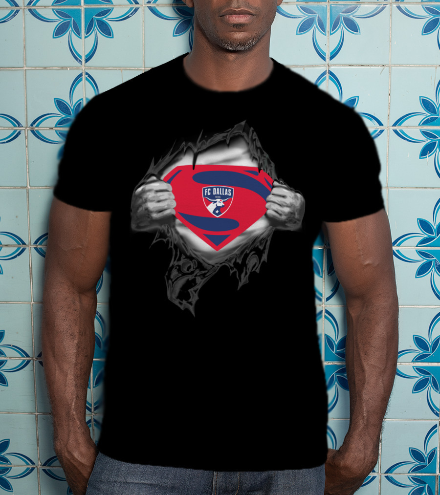 Fc Dallas Superman Logo Inside Torn Chest T-Shirt