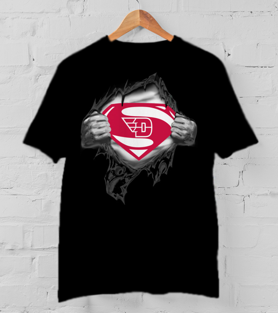 Dayton Flyers Superman Logo Rip T-Shirt