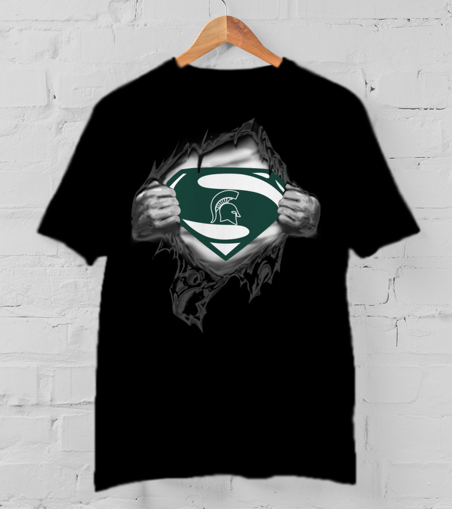 Michigan State Spartans Super Spartan Logo Peel T-Shirt