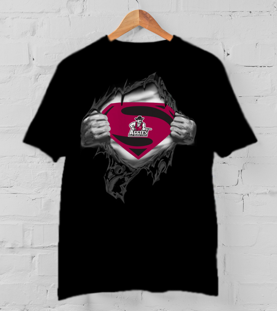 Superman Logo Style With New Mexico State Aggies T-Shirt