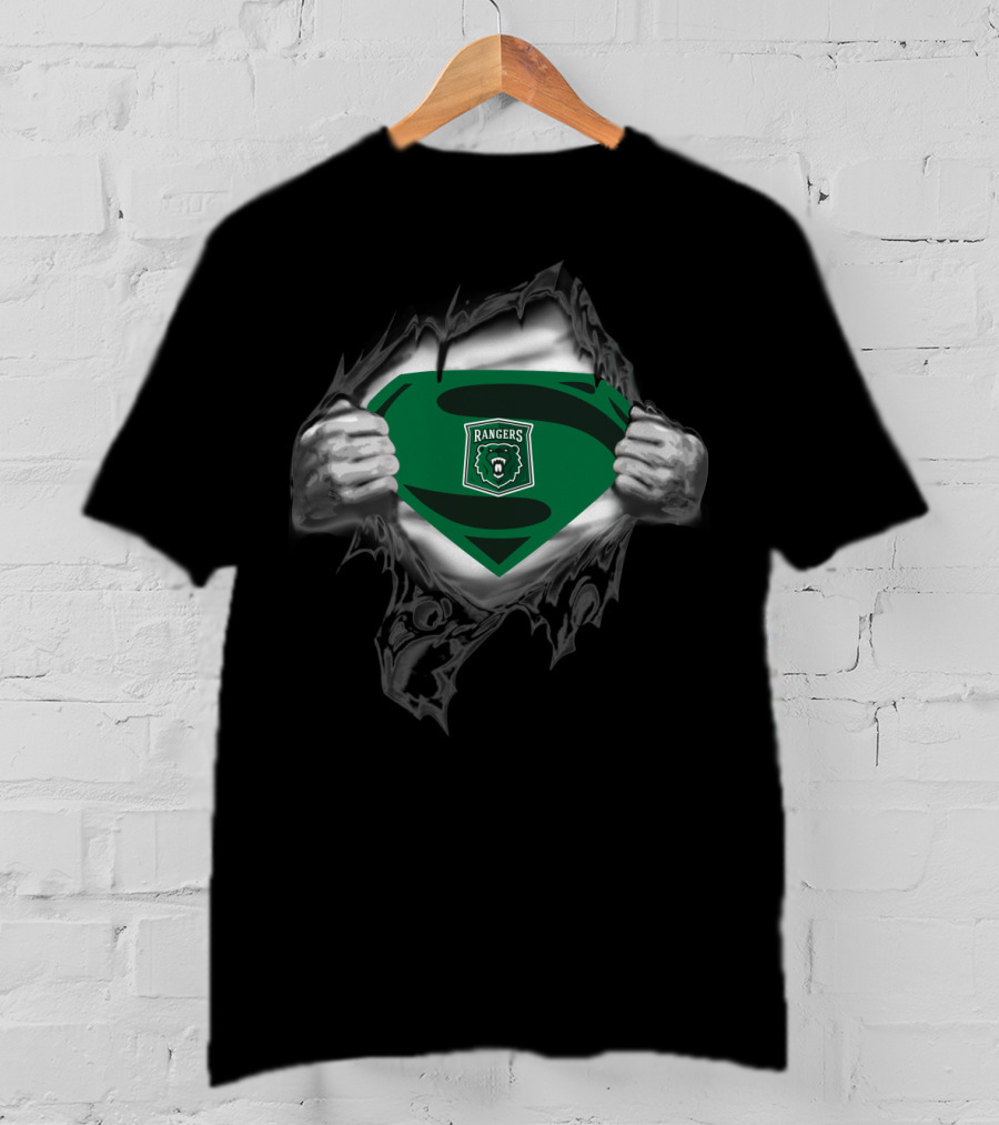 Parkside Rangers Superhero Style Emblem With Green Shield And Bear T-Shirt