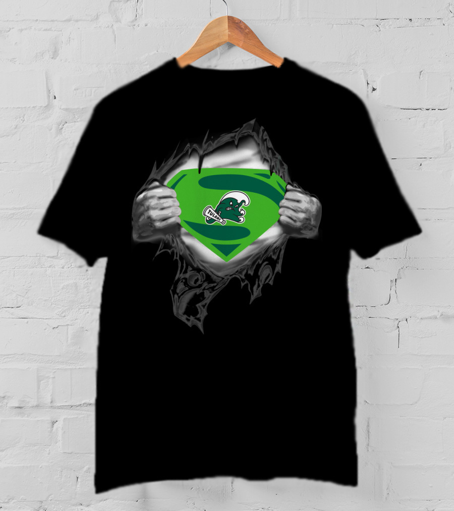 Superhero Reveal Tulane Green Wave Logo 346 T-Shirt