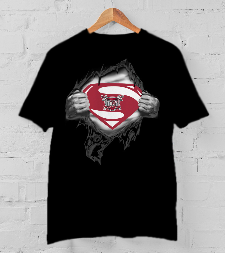 Troy Trojans Superhero Shield Emblem 347 T-Shirt