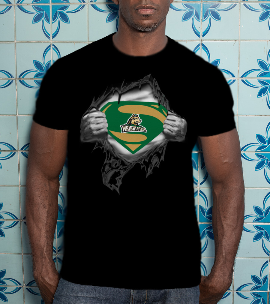 Wright State Raiders 369 Superman Shield T-Shirt