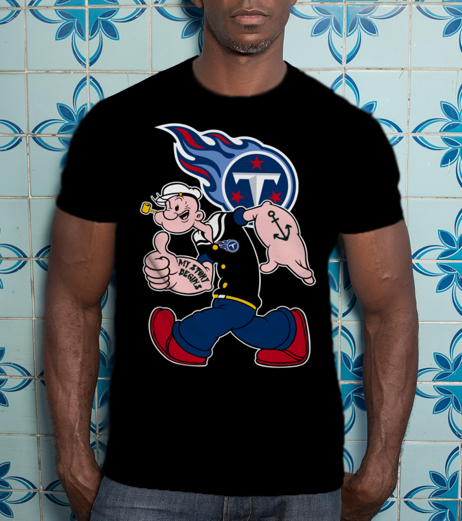 My Story Begins Tennessee Titans Popeye Football T-Shirt