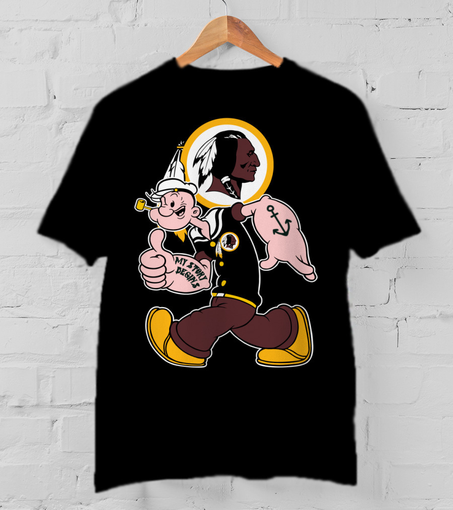 Popeye My Story Begins Washington Redskins Football T-Shirt