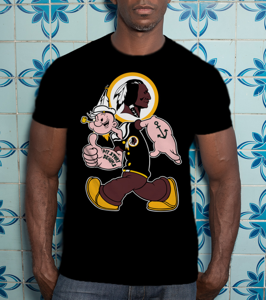 Popeye My Story Begins Washington Redskins Football T-Shirt