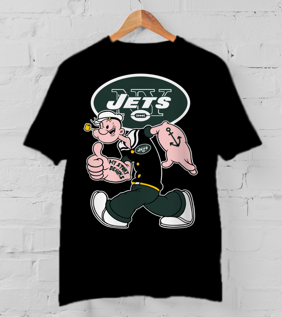 New York Jets Popeye My Story Begins T-Shirt