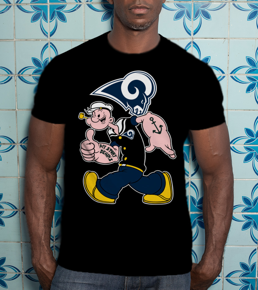 Popeye Thumbs Up Los Angeles Rams My Story Begins T-Shirt