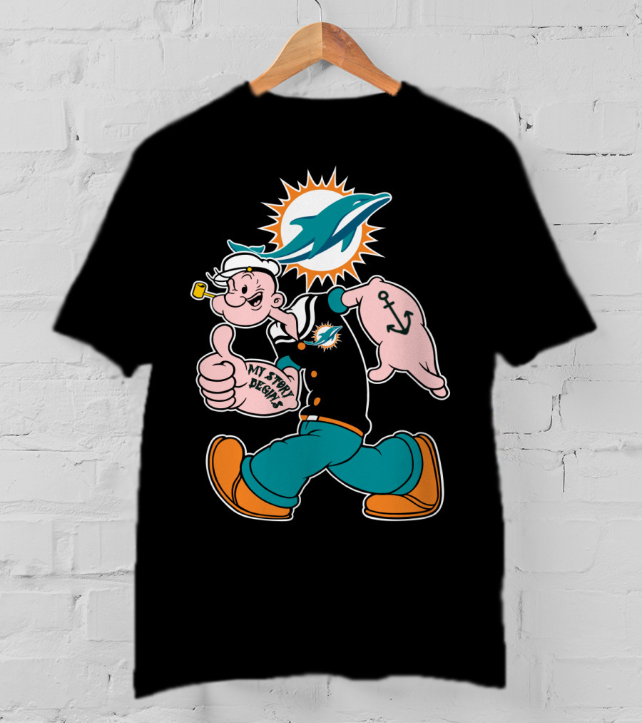 Miami Dolphins Popeye My Story Begins T-Shirt
