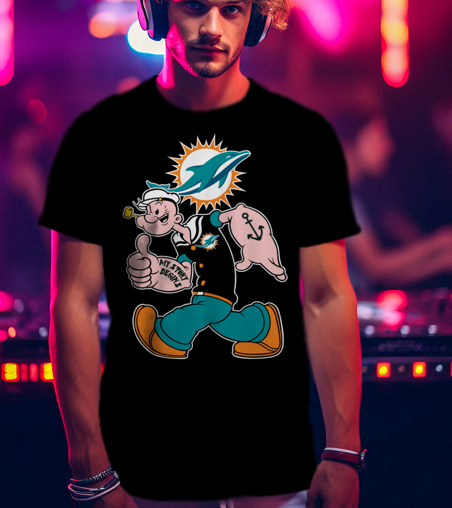 Miami Dolphins Popeye My Story Begins T-Shirt