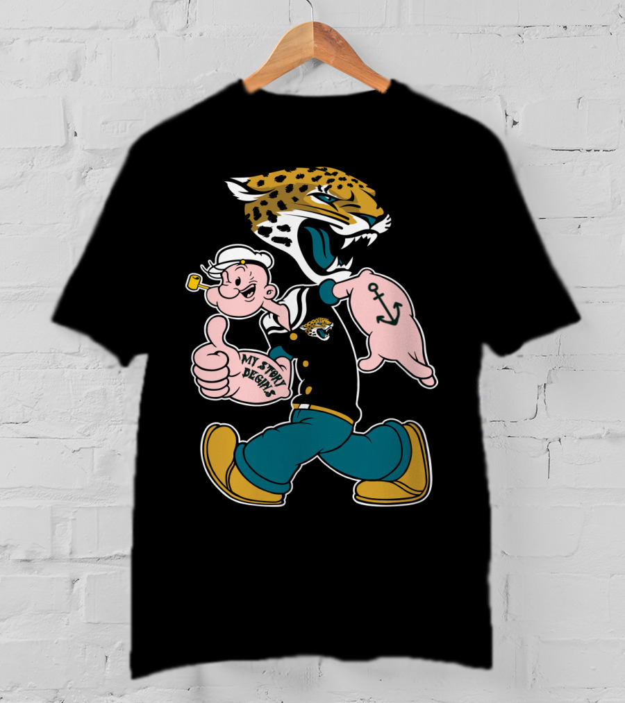 My Story Designs Jacksonville Jaguars Popeye Anchor T-Shirt
