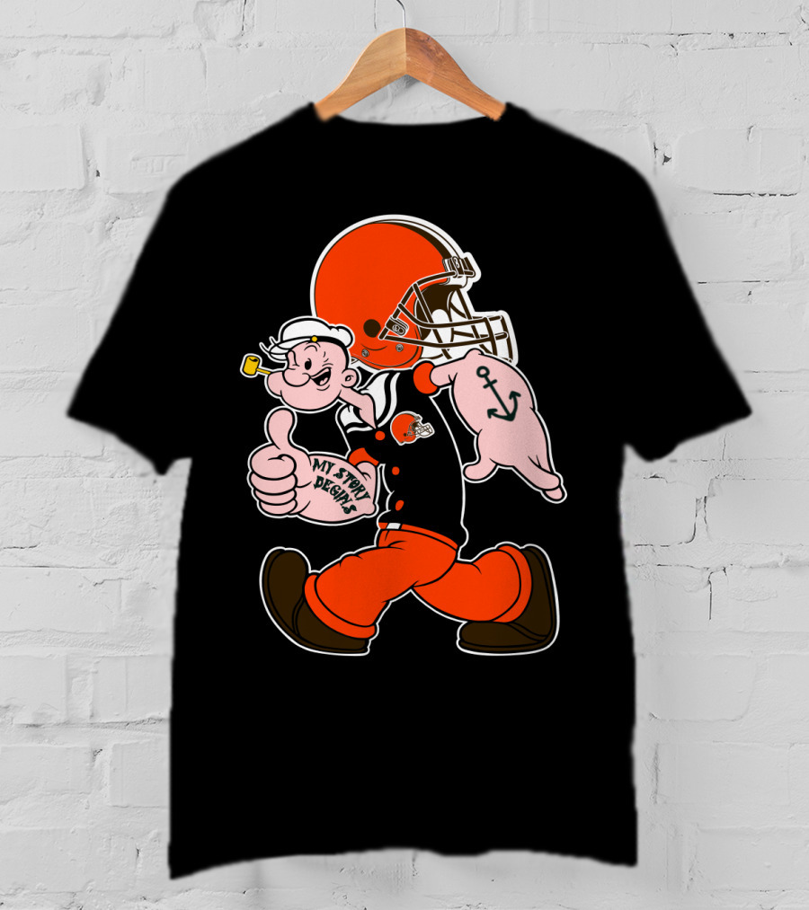 Popeye Cleveland Browns Cartoon Character T-Shirt