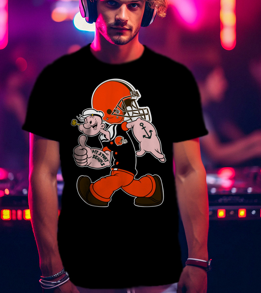Popeye Cleveland Browns Cartoon Character T-Shirt