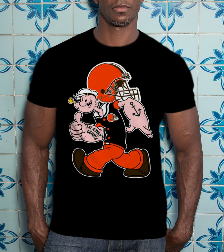 Popeye Cleveland Browns Cartoon Character T-Shirt
