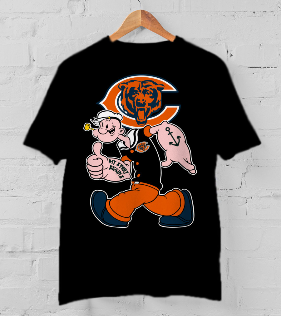 Chicago Bears My Story Begins Popeye T-Shirt
