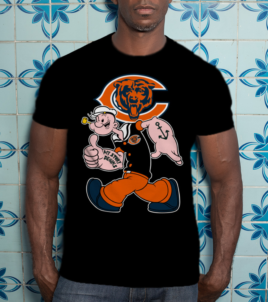 Chicago Bears My Story Begins Popeye T-Shirt