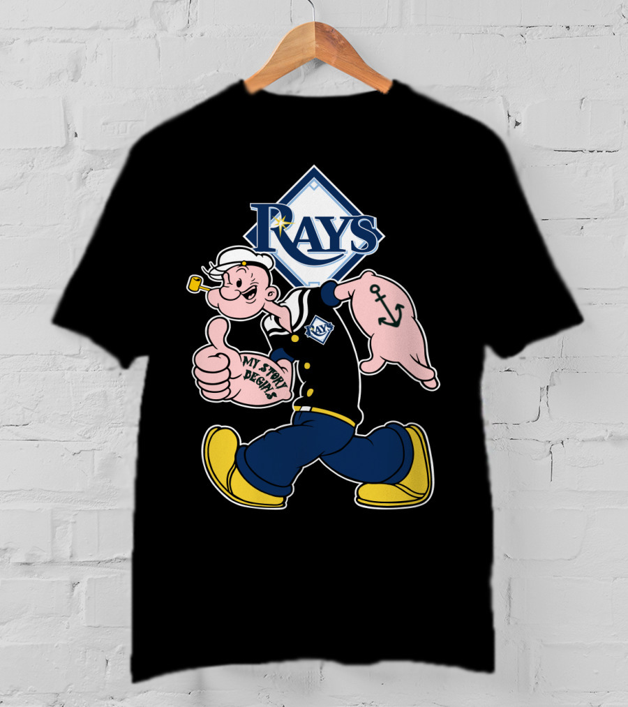Tampa Bay Rays Popeye My Story Begins Anchors Sailor T-Shirt