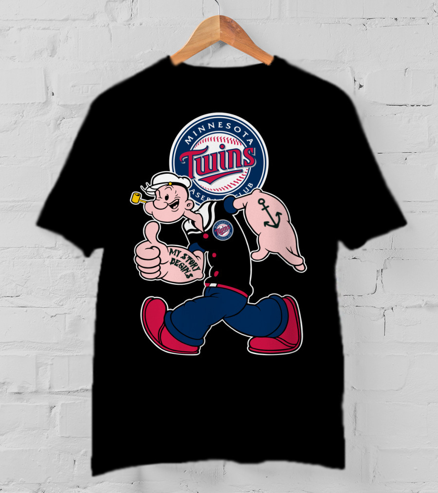 Minnesota Twins Baseball Club Popeye My Story Begins T-Shirt