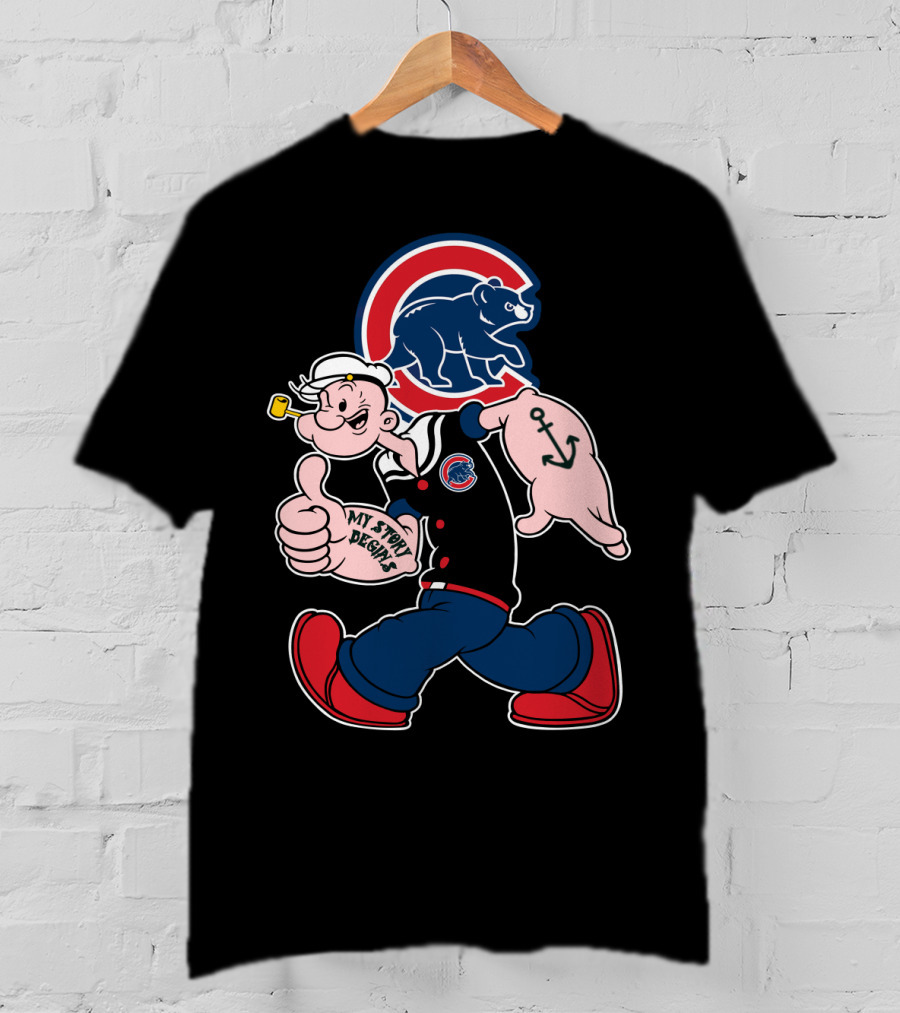 Popeye Chicago Cubs My Story Begins T-Shirt