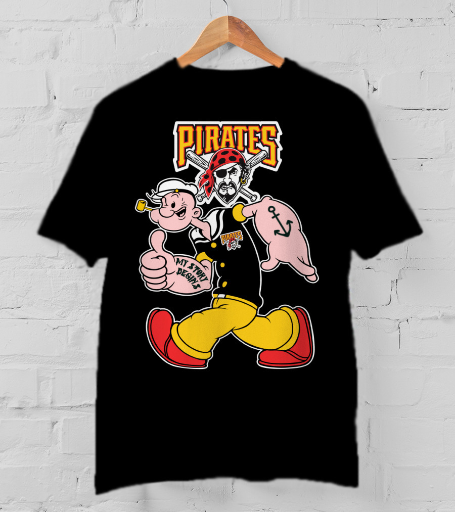 Pirates Popeye My Story Designs 51 Pittsburgh Pirates T-Shirt