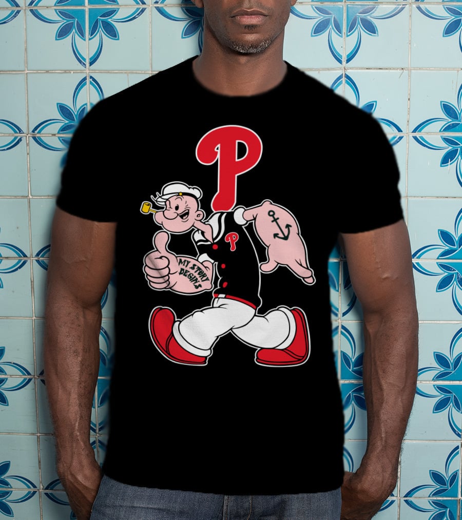 Popeye Phillies P Mascot My Story Designs T-Shirt