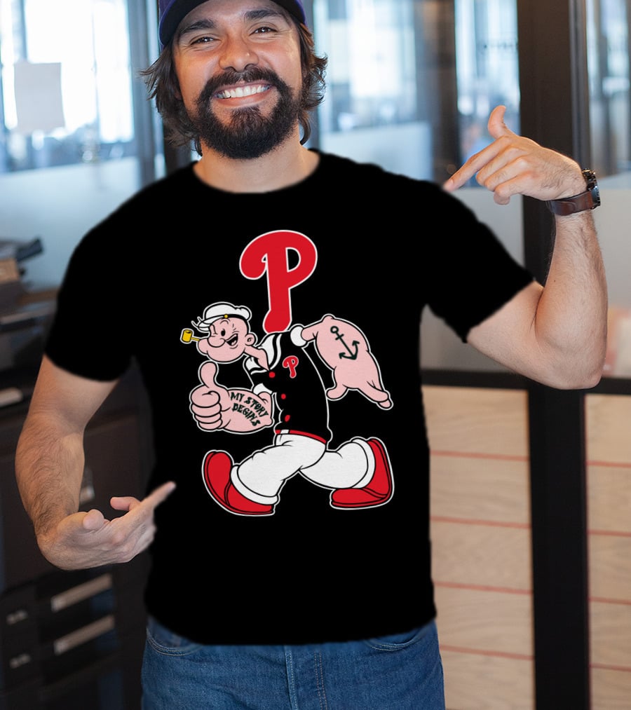 Popeye Phillies P Mascot My Story Designs T-Shirt