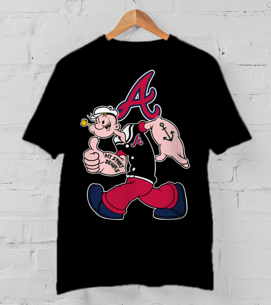 Atlanta Braves Cartoon Character My Story Designs Vintage Style T-Shirt