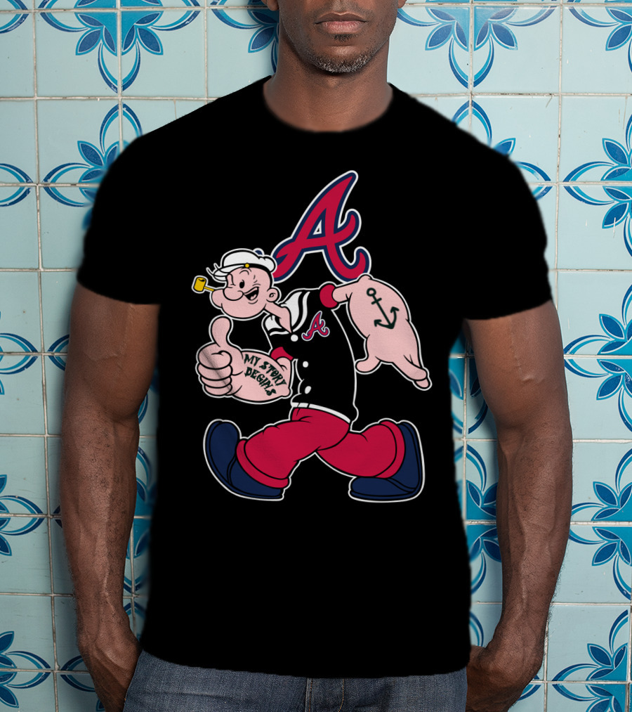 Atlanta Braves Cartoon Character My Story Designs Vintage Style T-Shirt
