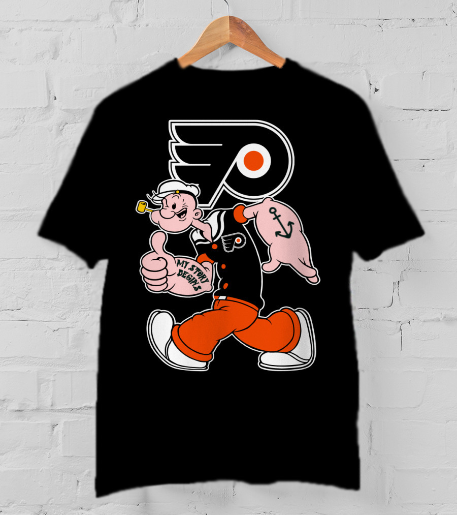 Popeye Thumbs Up 71 Philadelphia Flyers My Story Begins T-Shirt