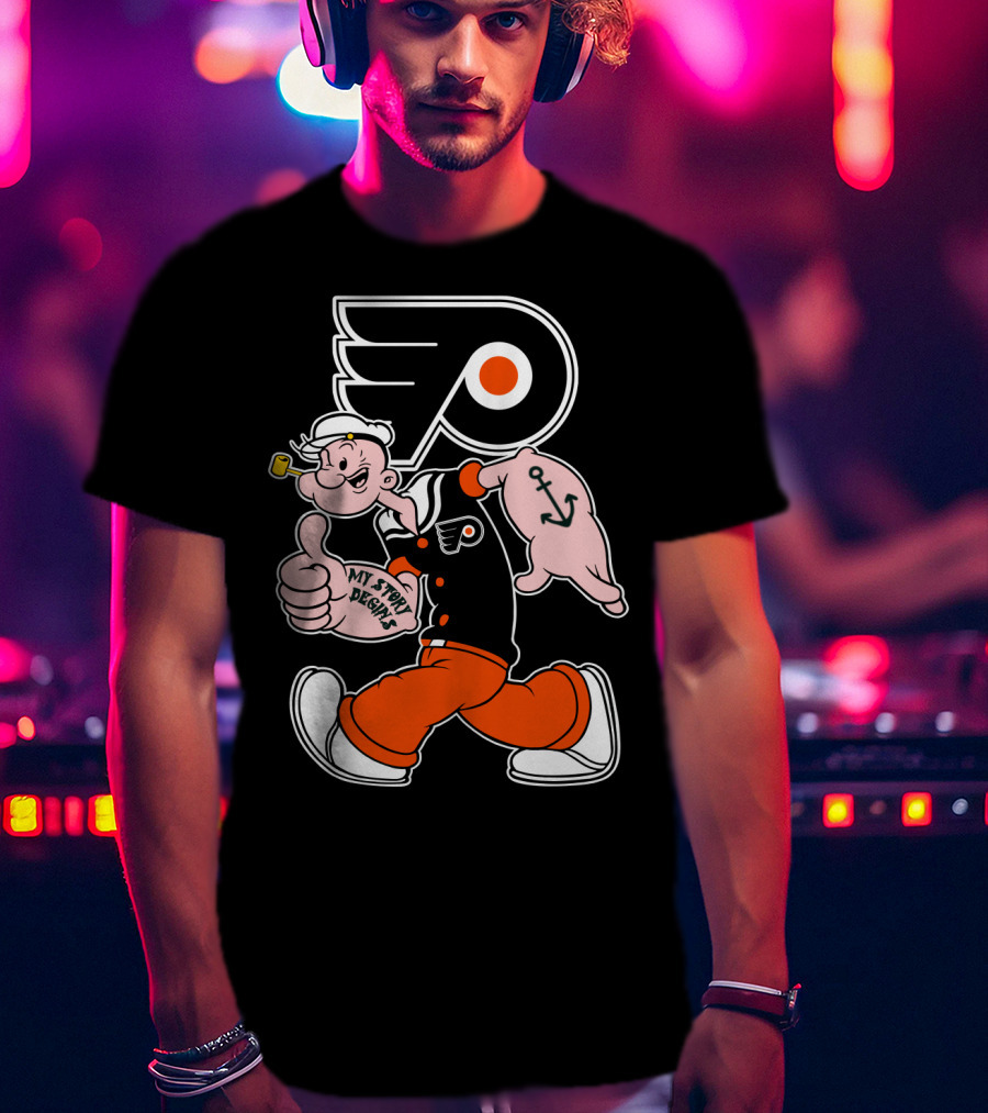 Popeye Thumbs Up 71 Philadelphia Flyers My Story Begins T-Shirt