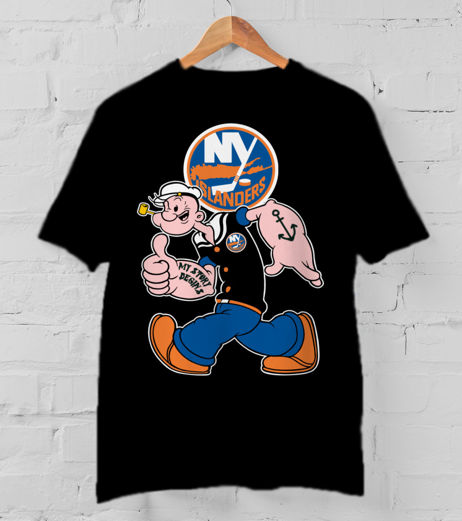 Ny Islanders Popeye Thumbs Up Anchor Tattoo My Sport Designs T-Shirt