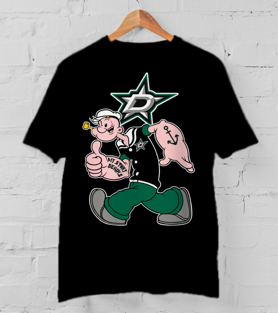 My Story Designs Dallas Stars Popeye Anchor 82 T-Shirt