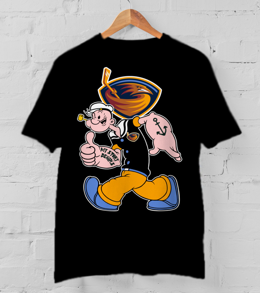 Atlanta Thrashers My Story Designs Popeye Hockey T-Shirt