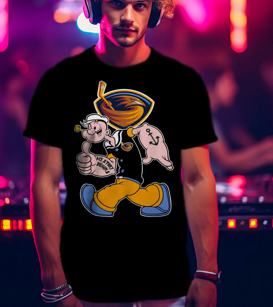 Atlanta Thrashers My Story Designs Popeye Hockey T-Shirt