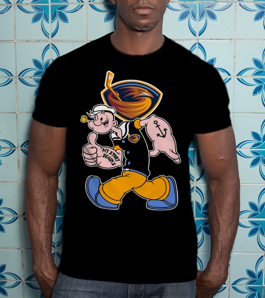 Atlanta Thrashers My Story Designs Popeye Hockey T-Shirt