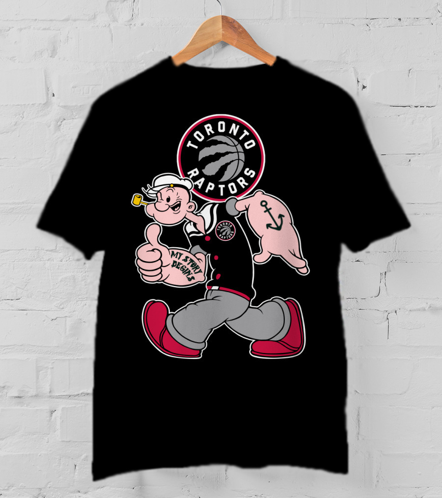 Toronto Raptors '95 My Story Begins Popeye T-Shirt