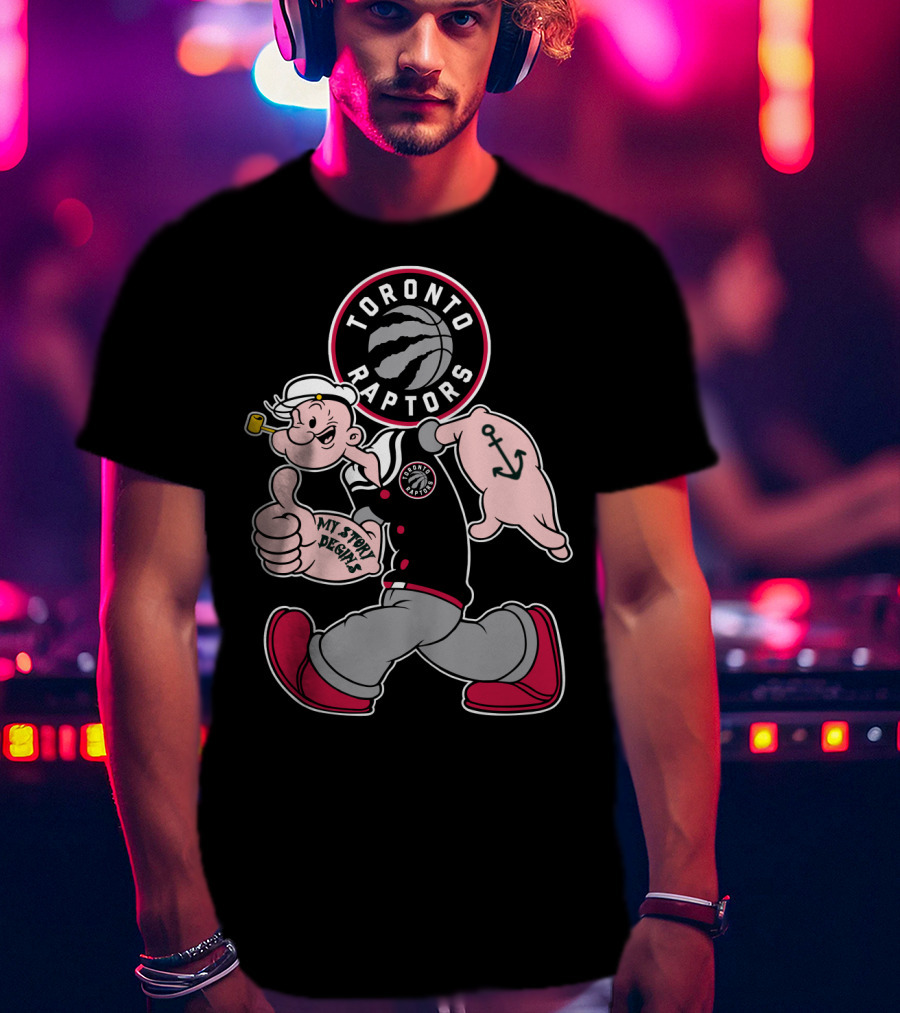 Toronto Raptors '95 My Story Begins Popeye T-Shirt