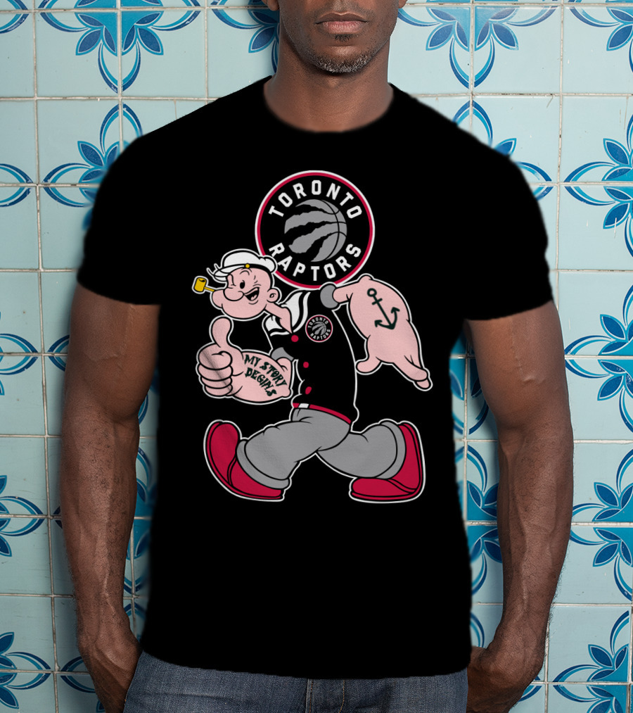 Toronto Raptors '95 My Story Begins Popeye T-Shirt