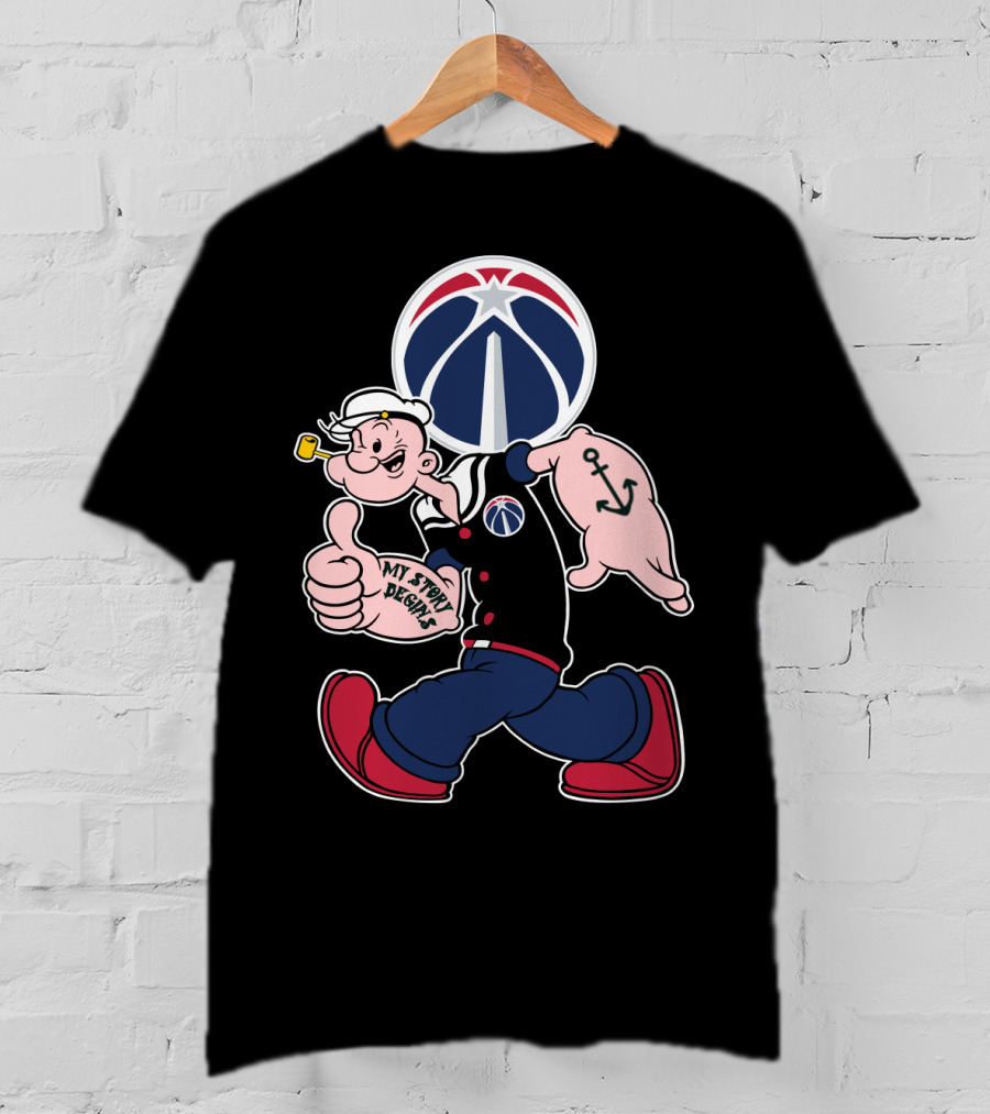 Washington Wizards Popeye My Story Designs T-Shirt
