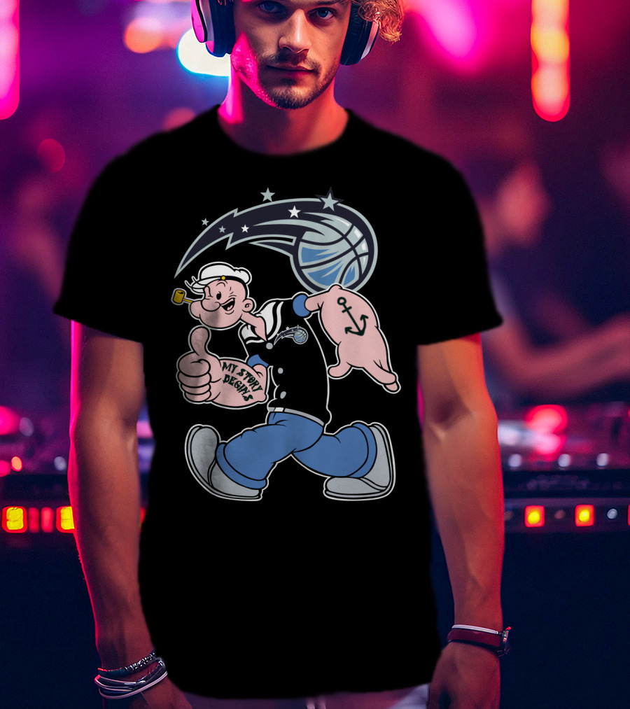 Orlando Magic Popeye My Story Begins Basketball Anchor T-Shirt